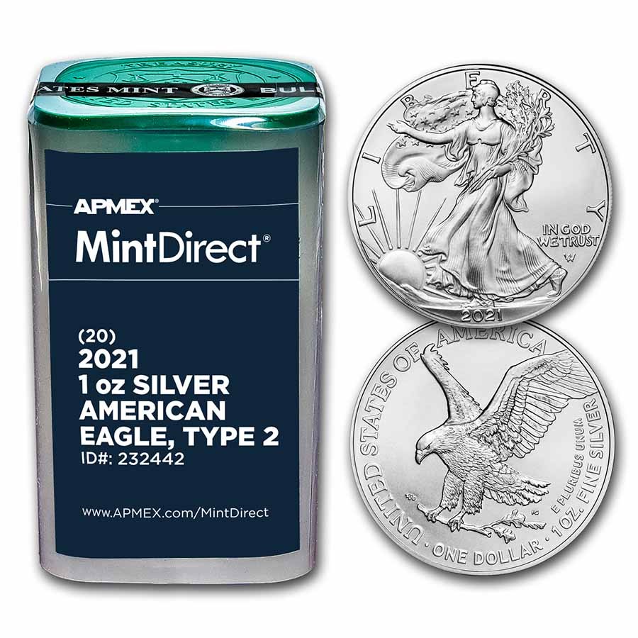 2021 American Silver Eagles (Type 2) (20-Coin MintDirect