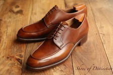 John Lobb Besopke Tan Brown Leather Derby Brogue Shoes UK 9 US 10 EU 43