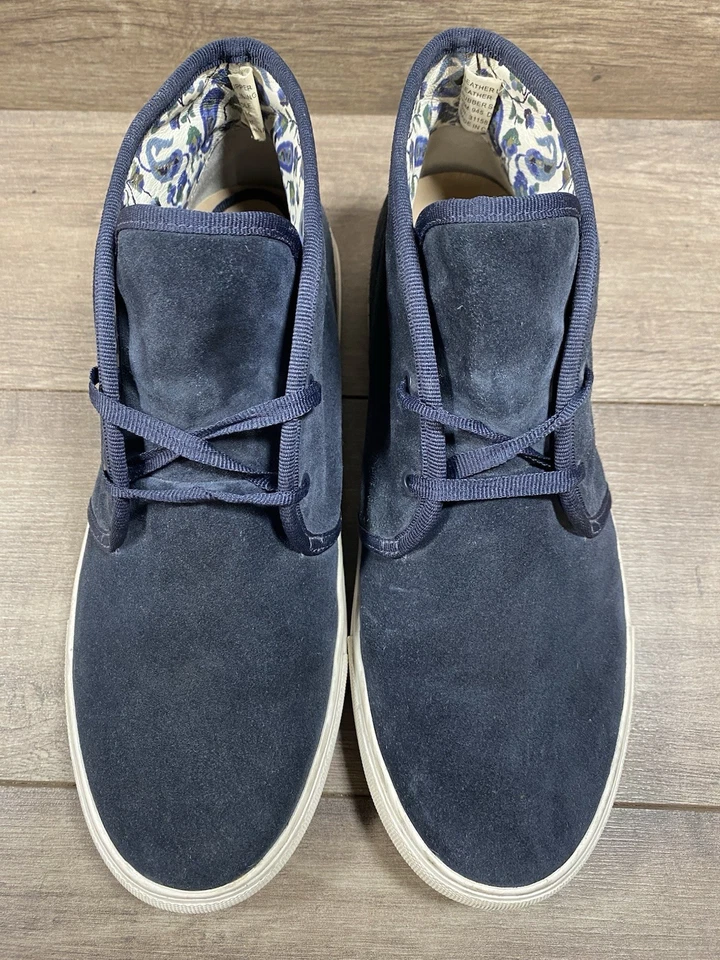 Botas Chukka Tory Burch Azul Gamuza Cuero Tobillo Mujer Talla 9.5 Foto 4 de 4