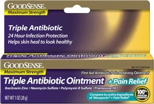 GoodSense Maximum Strength Triple Antibiotic Ointment plus Pain Relief -... 