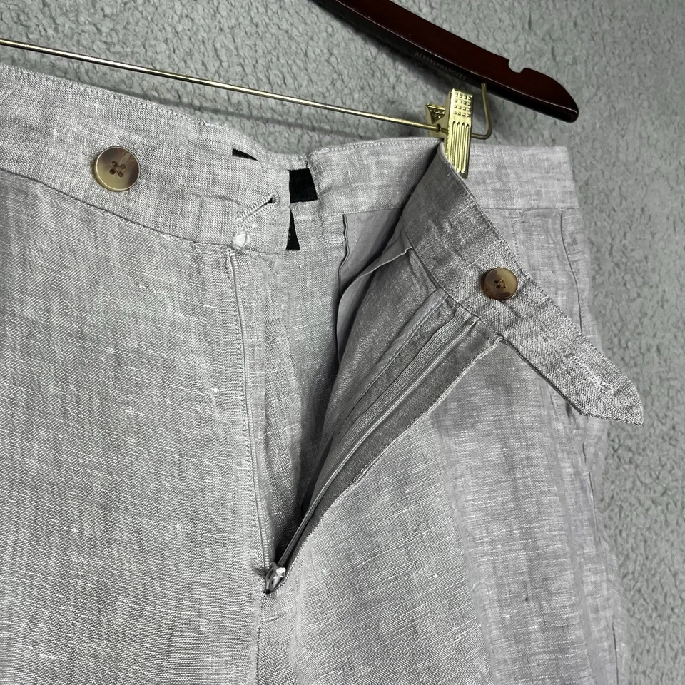 Club Room Luxury 100% Linen Pants Mens Size 34X30 Gray Casual Beach - Image 2 of 4