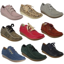 Ladies Clarks Funny Dream Leather Lace Up Unstructured Comfort Casual Shoes