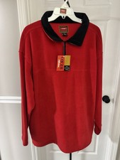 Vintage 90s Wrangler HERO Red Fleece 1/4 Zip Pullover XL Y2K Work Americana