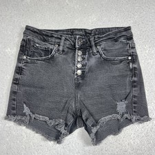 Silver Jeans Co Jean Shorts Beau Girlfriend Fit Mid Rise Black 3.5  Women  s 28