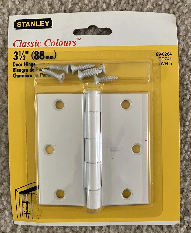 Lote de 2 Bisagras de Puerta Stanley Esmalte Horneado Acero Blanco 3.5" 69-0264 CD741 ~ NUEVO Foto 2 de 3