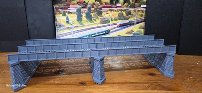 Eisenträgerbrücke Spur O 600 mm zweigleisig Modelleisenbahn Zug Maßstab 1:76