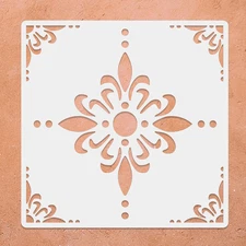 2pcs 12 x 12 Inches Large Floor Tile Stencils for Painting Floors, Tiles