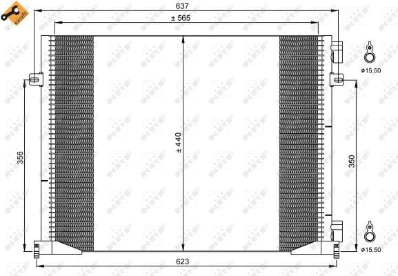 Fits NRF NRF 35914 Air conditioning condenser 35914 A/C condenser fits: OPEL V - Image 16