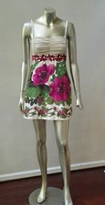 NWT FREE PEOPLE LOST IN PARADISE SHIRRED BACK FLORAL MINI DRESS BOHO SMOCKED 6