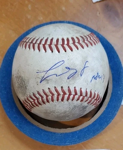 Autographed Baseball game used LUCAS RAMIREZ Los Angeles Angels