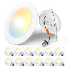Recessed Lighting 5/6 Inch, 12 Pack 5CCT Flat LED Can Lights, 2700K/3000K/400...
