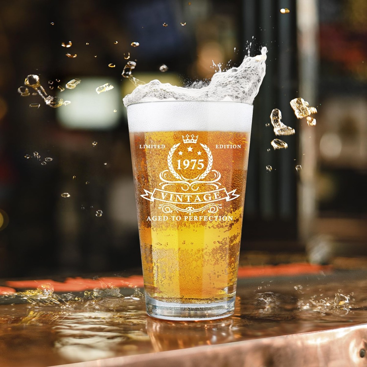 Bierglas Zum 49. Geburtstag – 473 Ml, Vintage-Stil, Bedruckt Mit „1975“, Perfektes Geschenk Für Männer