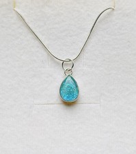 Stunning Blue Triplet Opal Teardrop 925 Silver Pendant & Silver Chain 
