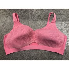 Lane Bryant Cacique Plus Size Pink Woman's Unlined No-Wire Bra Lace Trim 48DDD