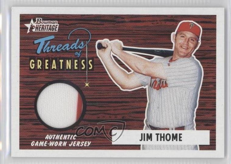 Jim Thome #TG-JT 2004 Bowman Heritage Baseball Threads of Greatness