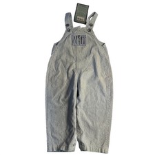 New Vtg 90s Tumbleweed Hickory Stripe Toolset Patch Overalls 12m boy USA made