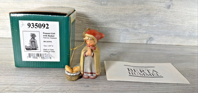 Goebel Berta Peasant Girl W/ Basket ID# 935092 Nativity Ornament 3'' H BH 26/P/O