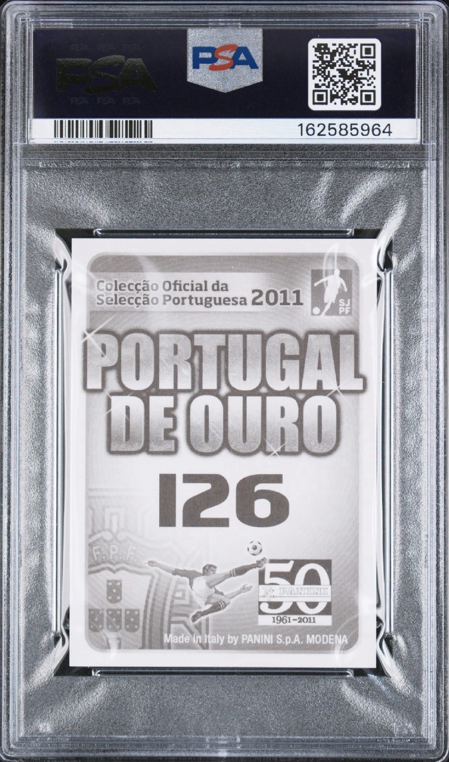 CRISTIANO RONALDO and MESSI #126 Portugal de Ouro 2011 PANINI PSA 10 NEW CERT view 2