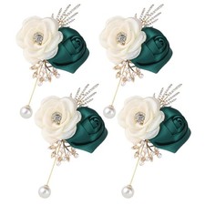 Rose Boutonniere for Men, Artificial Corsage for Groom Guests, Wedding/Dance/...