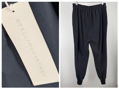 New Stella McCartney Julia Jogger Pants Hungary Blue Grey Silk Blend 38 S