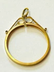 "9ct Gold Pendant Coin Mount For 1oz Krugerrand/ Britannia Gold Coins"