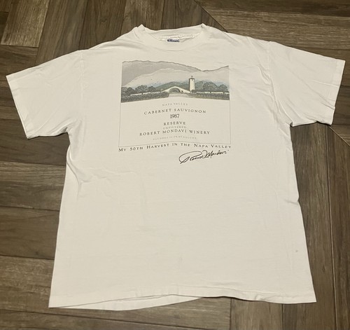 Vintage Napa Valley Wine 80s T Shirt Robert Mondavi Large Cabernet Sauvignon