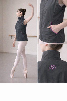 Ballett Gillet Weste Gr. XS UK 6 - 8 Russian Pointe Warmup Reißverschlusstaschen