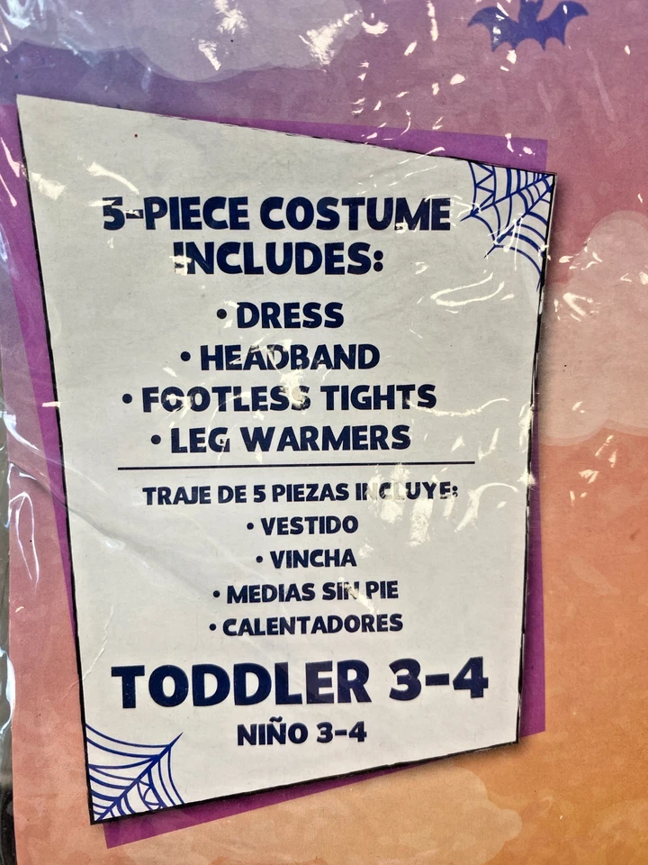 NUEVO Disfraz de Vampirina Disney, Peluche Espeluznante y Diadema Niño 3-4 Foto 3 de 4