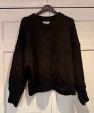 Old Navy Black Knit Sweater w/ Pattern Oversized Size XL