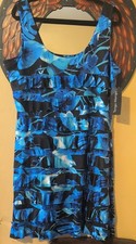 Tango Mango Dress Womens XL Stretch Tropical Resortwear Boho Tiered Ruffle