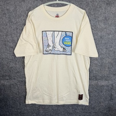 Vans Herren Large Stranger Things T-Shirt Beige Grafik The Upside Down Limited