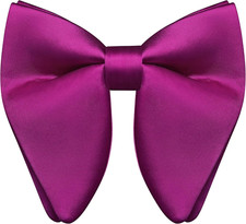 Solid Color Oversize Pre-Tied Bow Tie Quality Adjustable Tuxedo Bowtie for Men P