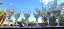 Stuart Crystal Aragon Oversized Wine Glasses 6 7/8" Set of 6 Mint