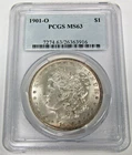 1901 O Morgan Silver Dollar Uncirculated PCGS MS 63