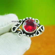 Garnet Gemstone 925 sterling silver handmade Gift ring US size 5 to 13