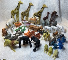 Vintage Plastic Jungle, Farm, Safari Animals Lot Of 50 -VG Condition