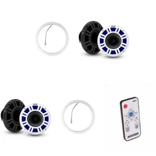 Kicker ( 2 Pair ) 48KMXL8 8" LED Horn-Loaded Marine Speakers & 47KLSR8 8-Inch...