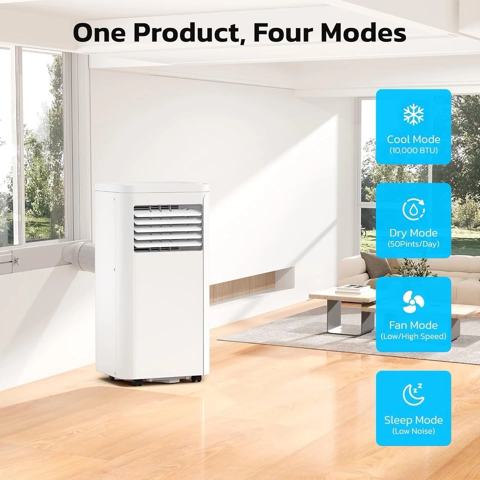 10,000 BTU Portable Air Conditioner, 4-in-1 AC Unit w/ Dehumidifier Fan - Image 4 of 4