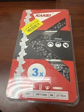 3 Pack 22” Chainsaw Chain .325" Pitch .058" Gauge 86 Drive Links Blue Max 20160