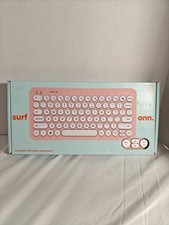 ONN Compact Wireless Keyboard, 78 Keys, Pink Retro Round Keycaps
