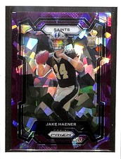 2023 Panini Prizm JAKE HAENER #374 RC CRACKED ICE PURPLE /225 N. O. SAINTS