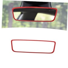 Car Rear View Mirror Protector Frame, Silicone Auto Rearview Edge Red