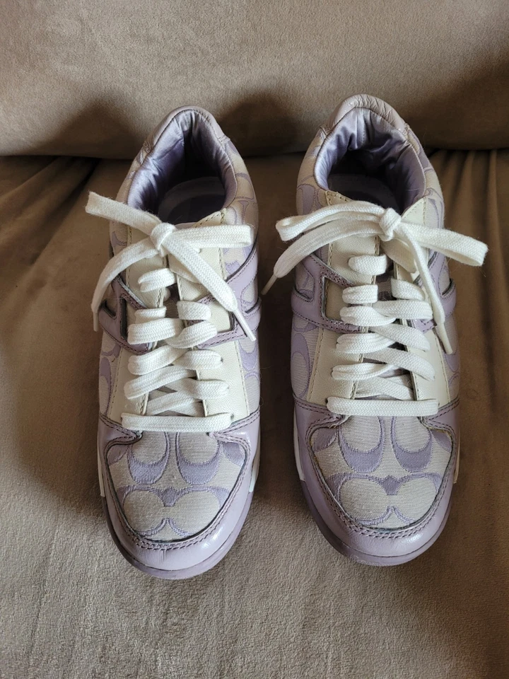 Zapatillas COACH Gris/Púrpura Nova Signature C Satén/Lona - EE. UU. Mujeres 7 Foto 3 de 4