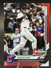 Chase DeLauter RC Opening Day 2 HRs 2026 MLB Topps NOW - Card 12 Red Foil /5