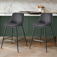 Bar Stools Set of 2, Counter Height Bar Stools with Back, Ergonomic Backrest,...