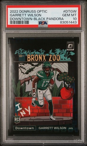 Garrett Wilson [Black Pandora] #DT-GW 2022 Panini Donruss Optic Downtown card