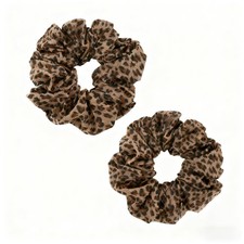Leopard Scrunchie Elastic Cheetah Print 1 Count Pack of 2 , - Style1