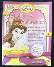 Disney Princess Addition Subtraction Math Activity Book Reward Stickers c2007