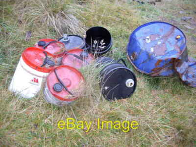 Foto 6x4 rot, weiß und blau Teerland leer Ölbehälter Sammlung in o c2007