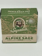 Dr Squatch Natural Soap Alpine Sage Men's Cypress & Sage Oil 5oz Limited Edition